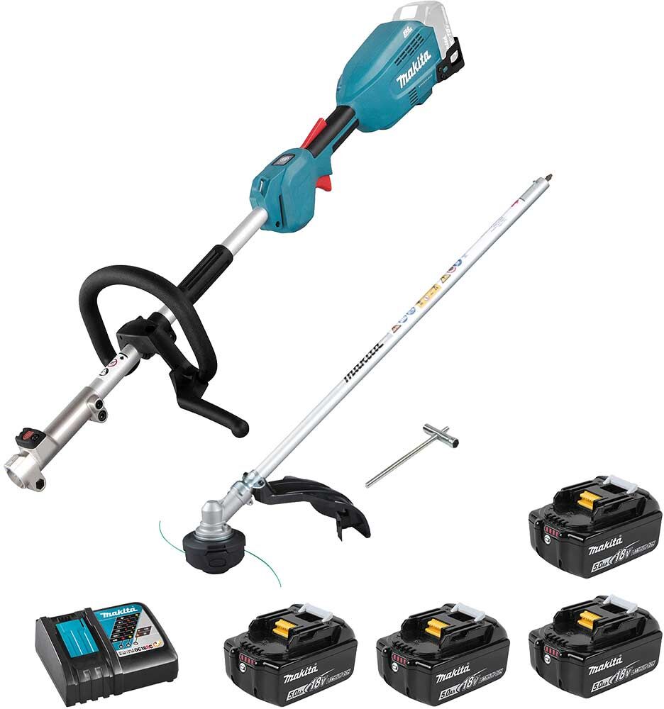 DeWalt Makita 18v LXT Cordless Split Shaft Garden Multi Tool Kit 4 x 5ah Li-ion Twin or Dual Battery Charger