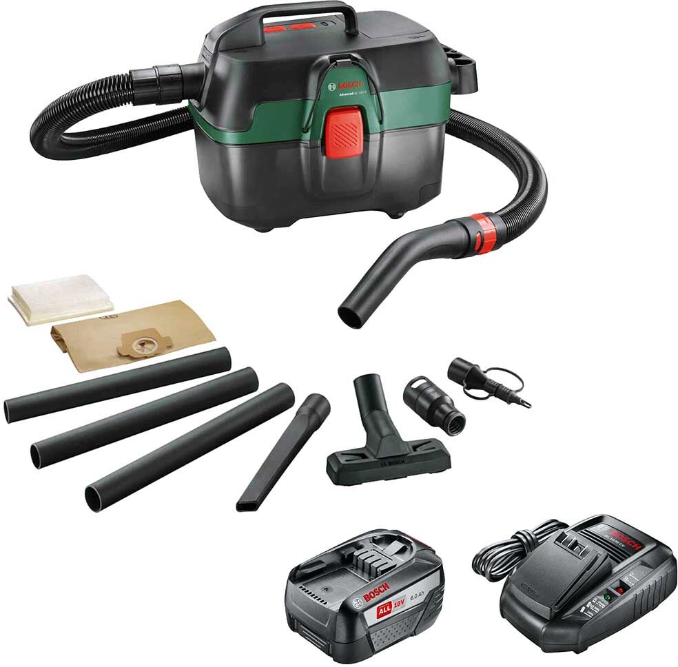 DeWalt Bosch ADVANCEDVAC 18V-8 P4A 18v Cordless Portable Wet and Dry Vacuum Cleaner 8L 1 x 6ah Li-ion Battery Charger No Case