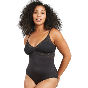 Wonderbra - Women's Maidenform Tame Your Tummy Lace Bodysuit - Black Lace L female