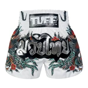 TUFF Sport MS677 TUFF Muay Thai Shorts Origin of Thai Rooster - White