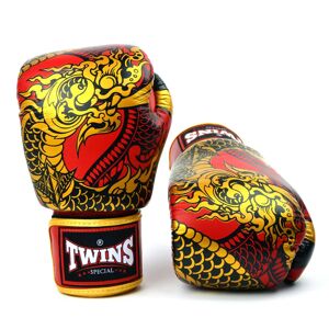 Twins Special FBGVL3-52 Twins Red-Gold Nagas Boxing Gloves - Red