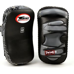 Twins Special KPL12 Twins Black-Grey Deluxe Curved Leather Kick Pads - Black