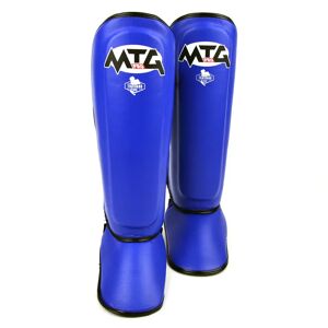 SF1 MTG Pro Blue Leather Shin Pads - Blue