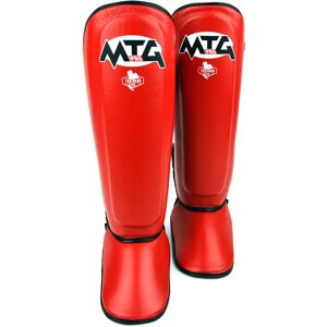 SF1 MTG Pro Red Leather Shin Pads - Red