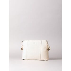 Lakeland Leather Alston Curved Leather Cross Body Bag in Off-White - Off-White