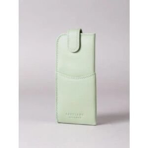 Lakeland Leather Leather Tab Glasses Case in Sage Green - Green