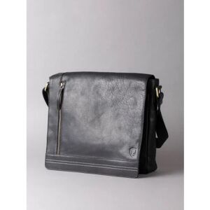 Lakeland Leather Keswick Large Leather Messenger Bag in Black - Black