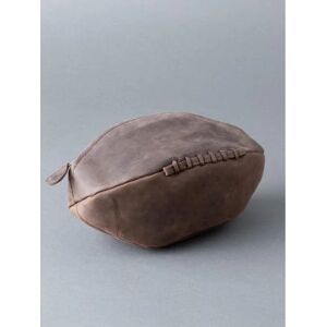 Lakeland Leather Hunter Rugby Ball Leather Wash Bag in Chocolate - Brown