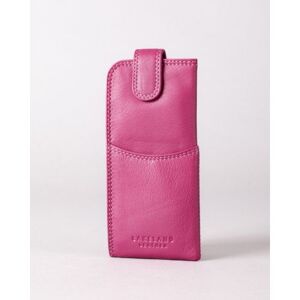 Lakeland Leather Leather Tab Glasses Case in Cranberry Pink - Pink
