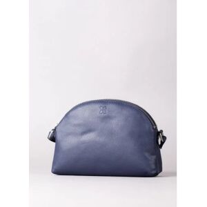 Lakeland Leather Coniston Duo Leather Curved Cross Body Bag in Navy - Blue