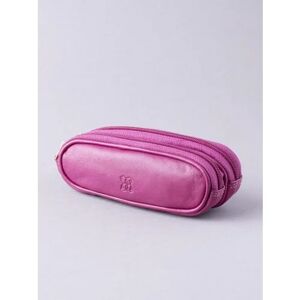 Lakeland Leather Leather Double Glasses Case in Bold Cranberry Pink - Pink
