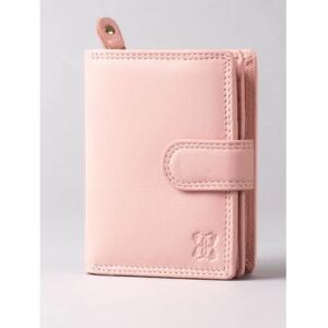 Lakeland Leather Small Leather Tab Purse in Blush Pink - Pink