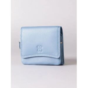 Lakeland Leather Small Leather Flapover Purse in Sky Blue - Blue