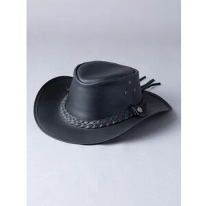 Lakeland Leather Outback III Australian Style Leather Hat in Black - Black