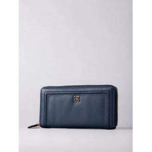 Lakeland Leather Icon Large Leather Zip Purse in Navy - Blue