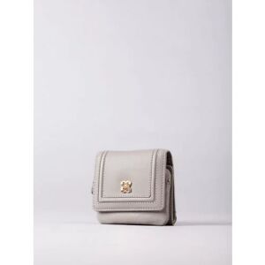 Lakeland Leather Icon Mini Leather Flapover Purse in Grey - Grey