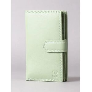 Lakeland Leather Medium Leather Tab Purse in Sage Green - Green