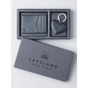 Lakeland Leather Leather Credit Card Holder & Key Ring Gift Set in Black - Black