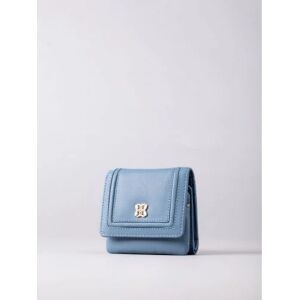 Lakeland Leather Icon Mini Leather Flapover Purse in Sky Blue - Blue