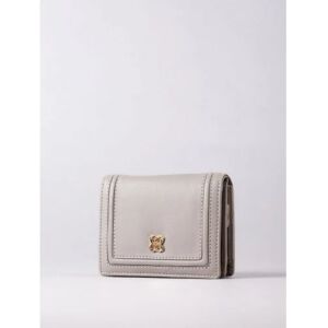 Lakeland Leather Icon Small Leather Flapover Purse in Grey - Grey