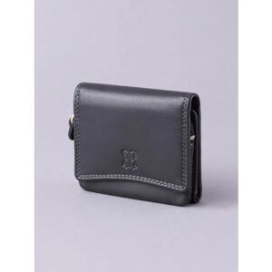 Lakeland Leather Small Leather Flapover Purse in Black - Black