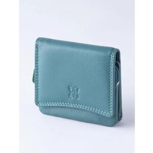 Lakeland Leather Small Leather Flapover Purse in Teal - Green