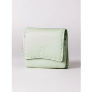Lakeland Leather Small Leather Flapover Purse in Sage Green - Green