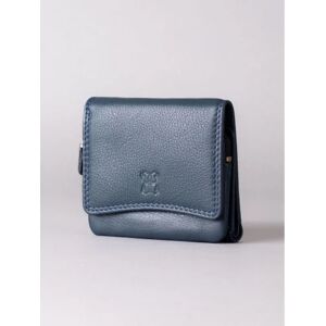 Lakeland Leather Small Leather Flapover Purse in Navy - Blue