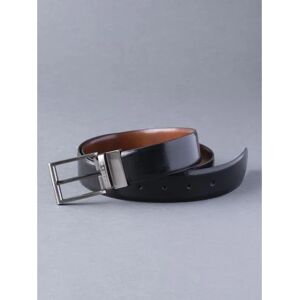 Lakeland Leather Caldew Double-Sided Leather Belt in Tan & Black - Black