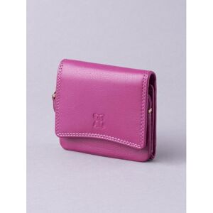 Lakeland Leather Small Leather Flapover Purse in Cranberry Pink - Pink