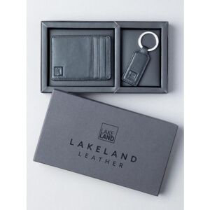 Lakeland Leather Leather Card Holder & Key Ring Gift Set in Black - Black