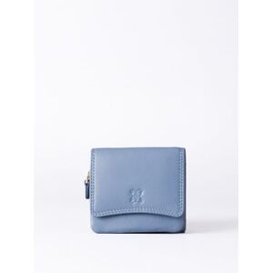 Lakeland Leather Small Leather Flapover Purse in Sky Blue - Blue