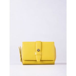 Lakeland Leather Icon Stud Medium Leather Tab Purse in Lichen Yellow - Yellow Lakeland Leather Icon Stud Medium Leather Tab Purse in Lichen Yellow - Yellow