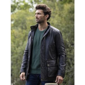 Lakeland Leather Jonathan Leather Jacket in Black & Cognac - Black