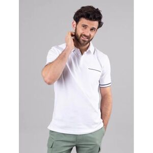 Lakeland Leather Leon Cotton Blend Short Sleeve Polo Shirt in White - White