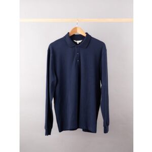 Lakeland Leather Long Sleeve Polo Shirt in Navy - Blue