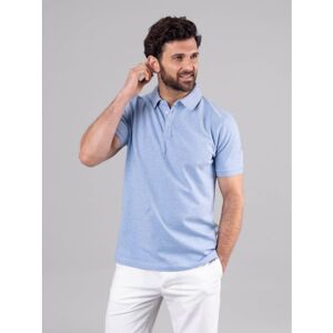 Lakeland Leather Hudson Cotton Blend Short Sleeve Polo Shirt in Light Blue - Blue
