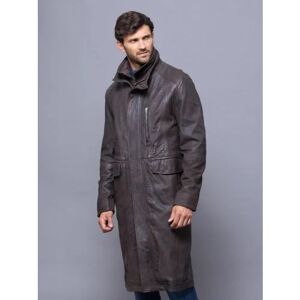 Lakeland Leather Kirkland Long Leather Coat in Brown - Brown