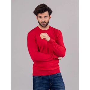 Lakeland Leather Wilson Cotton Crew Neck Jumper in Red - Red