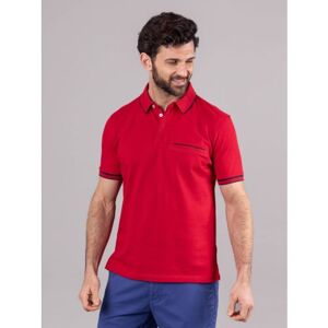 Lakeland Leather Leon Cotton Blend Short Sleeve Polo Shirt in Red - Red