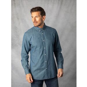 Lakeland Leather Harrison Denim Shirt in Dark Blue - Blue