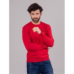 Lakeland Leather Wilson Cotton Crew Neck Jumper in Red - Red