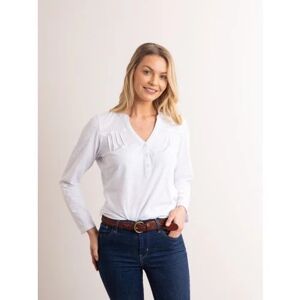 Lakeland Leather Caroline Nehru Blouse in White - White