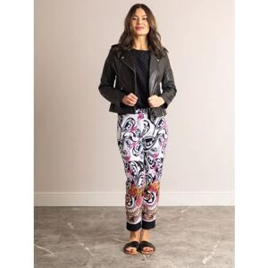 Robell Rose Paisley Print Trousers in White - White