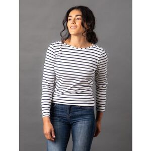 Lakeland Leather Billie Striped Breton Top in Ivory and Navy - Off-White