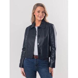 Lakeland Leather Kendal Collared Leather Jacket in French Navy - Blue