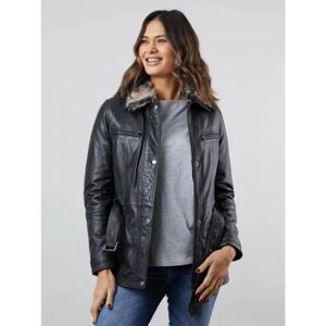 Lakeland Leather Tirril Belted Leather Coat in Black - Black