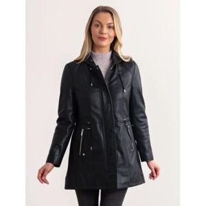 Lakeland Leather Ambleside Hooded Leather Coat in Black - Black