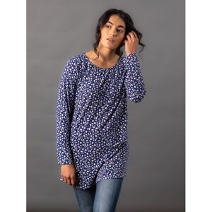 Lakeland Leather Martha Relaxed Animal Print Top In Indigo - Blue