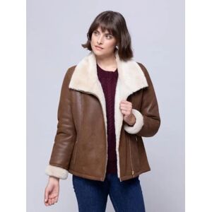 Lakeland Leather Allerdale Sheepskin Aviator Jacket in Caramel - Tan